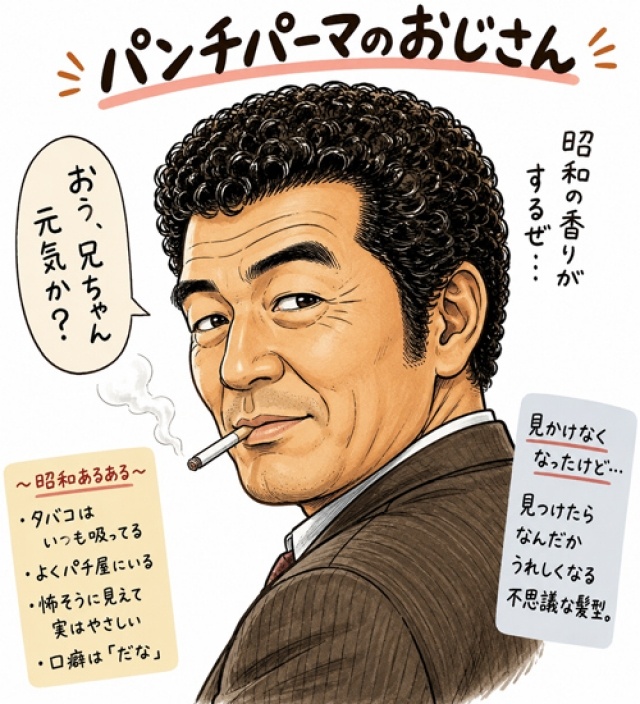 パンチパーマのおじさん